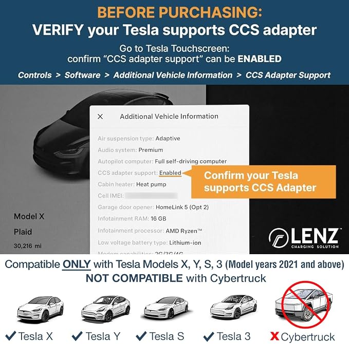 LENZ CCS1 to Tesla EV Charging Adapter – - Image 2
