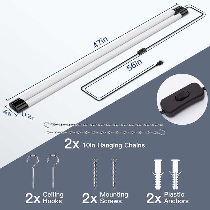 BBOUNDER 10 Pack Linkable LED Utility Shop Light, 4400 LM, 6500K Cool Daylight - Image 6