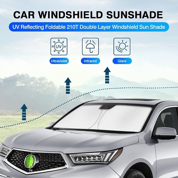 KUST Windshield Sun Shade for Acura MDX 2014-2020 Window Sunshade Sun Visor - Image 2