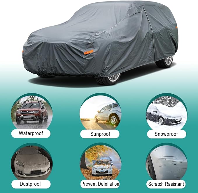 16 Layers Large SUV Car Cover Waterproof All Weather Heavy Duty, Universal Fit - Image 4