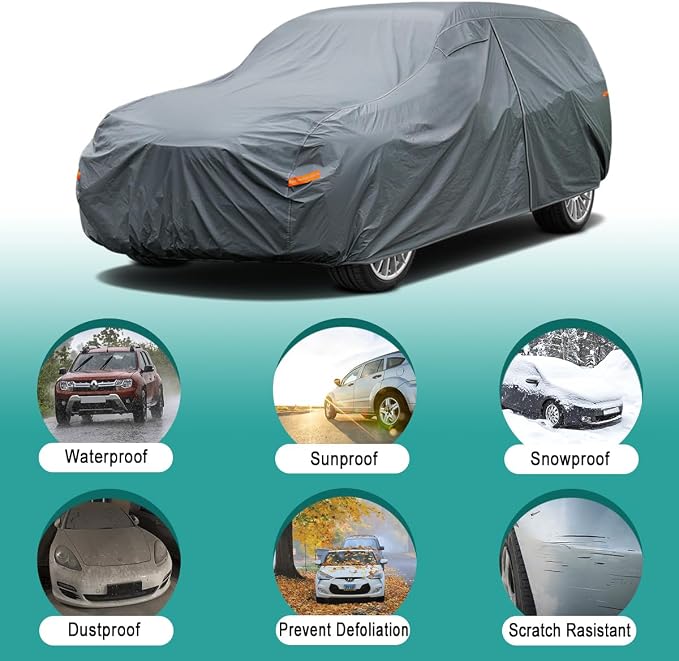 16 Layers Large SUV Car Cover Waterproof All Weather Heavy Duty, Universal Fit - Image 4
