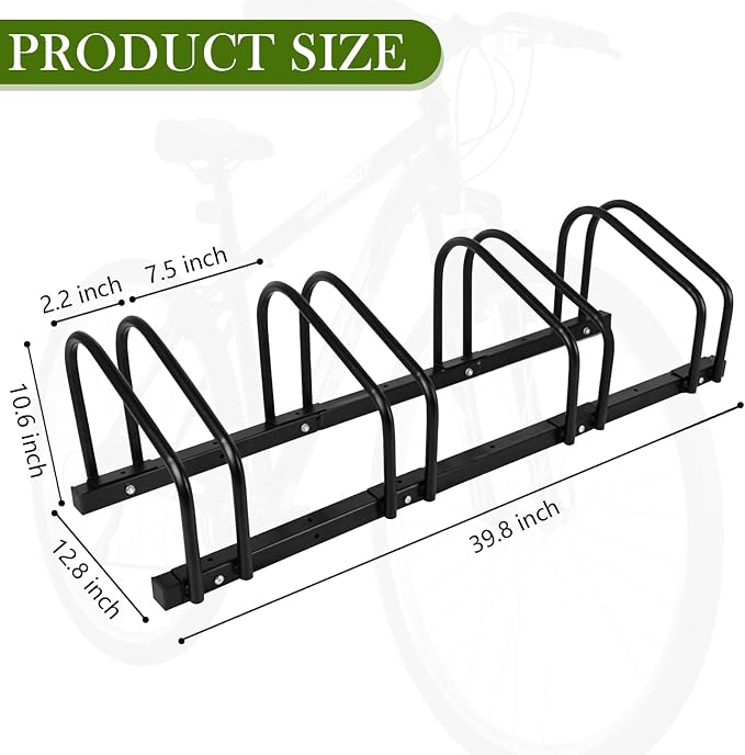 iCool Bikes Floor Bike Stand for 4 Bike, Bike Parking Rack Garage Bike Storage - Image 2