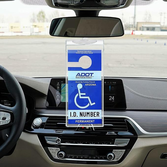 Handicap Placard Holder for Auto, Small Size Ultra Transparent Handicapped - Image 3