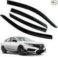 Rain Guards for Honda Civic 2016-2021 Sedan, Tape-on Side Window Deflectors by LETINGFAR