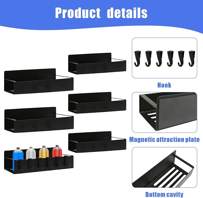 6Pcs Magnetic Aerosol Spray Can Holder, Steel Magnet Spray Toolbox Bottle - Image 3