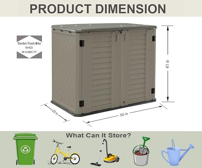HOMSPARK Storage Shed Weather Resistance, Horizontal Storage Shed - Image 4