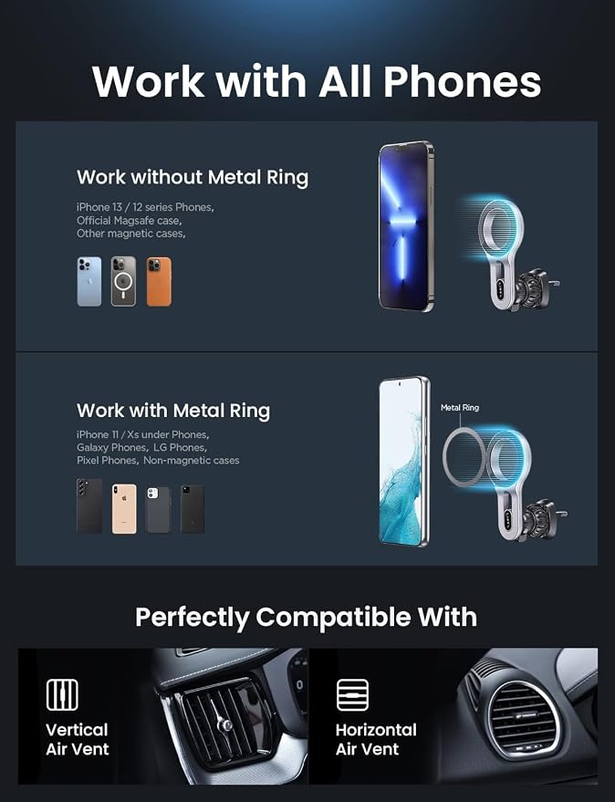 LISEN for iPhone 16 MagSafe Car Mount, Ultra Magnetic Long Arm Mag Safe Car - Image 2