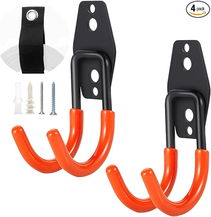 Heavy Duty Garage Storage Hooks，2 Pack Anti-Slip Coating, Wall Mount Storage by Unknown
