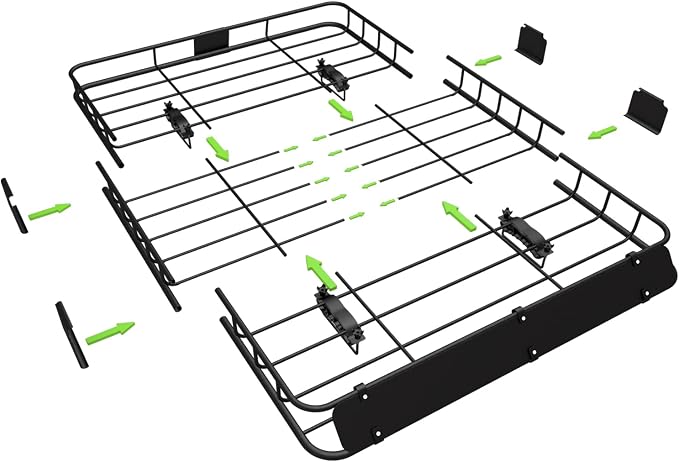 WEIZE 54" x 34" x 6" 200lb Heavy Duty Roof Rack Carrier Basket - Image 6