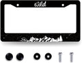 Mountains License Plate Frame Ocean Waves Forest Starry Sky License Plate by RNKATIH