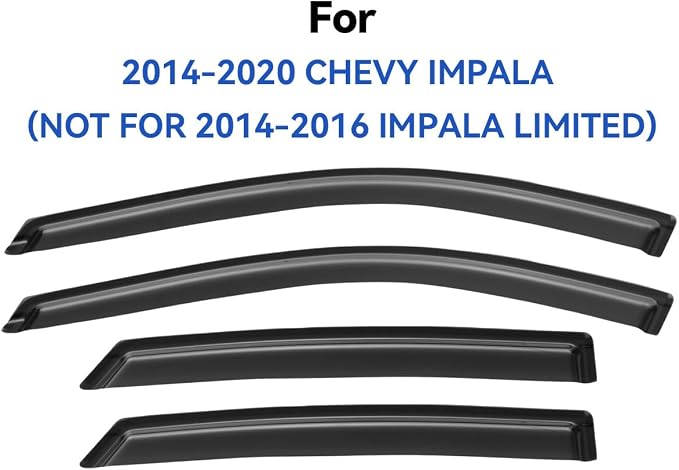 Window Visors Rain Guards for 2014-2020 Chevy Impala, Out-Channel Window Vent - Image 2