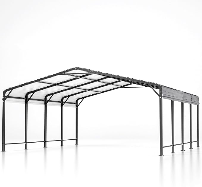 20x20 FT Metal Carport with Heavy Duty Carport Canopy, Car Port with Reinforced - Image 8