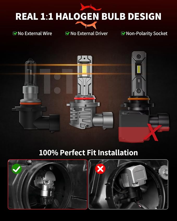 9006 Light Bulbs 40000lm 800% Brightness Fog Lights Bulbs Real 1:1 Mini Size - Image 4