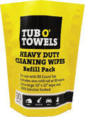 Tub O' Towels Heavy-Duty Cleaning Wipes Refill Pack, Fits 90-Count Canister by TubOTowels