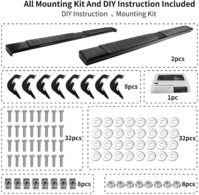YITAMOTOR Running Boards 6 inches OE Style Aluminum Side Steps, Nerf Bars - Image 12