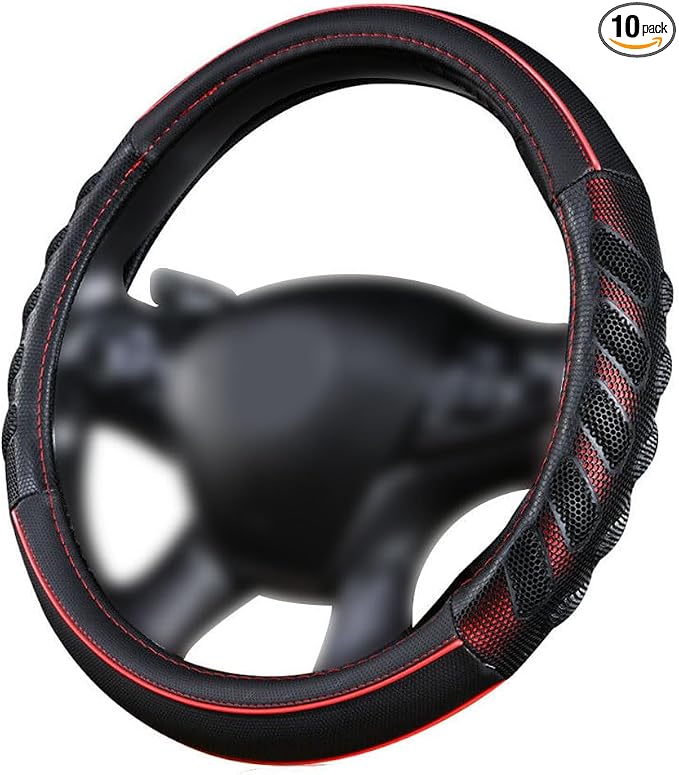 Flying Banner car Steering Wheel Cover Faux Leather Massage Universal fit 3D by FlyingBanner