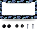 Elephant Family License Plate Frame Animal License Plate Stainless Steel Parts by GORSNKYE