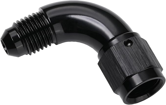 90 Degree 4AN Male to 4AN Female Swivel Full Flow Fitting Adapter Coupler - Image 4