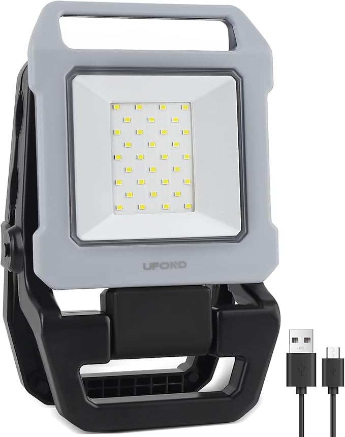 UFOND 2500LM LED Work Light Rechargeable, 12h Portable Battery Worklight by UFOND