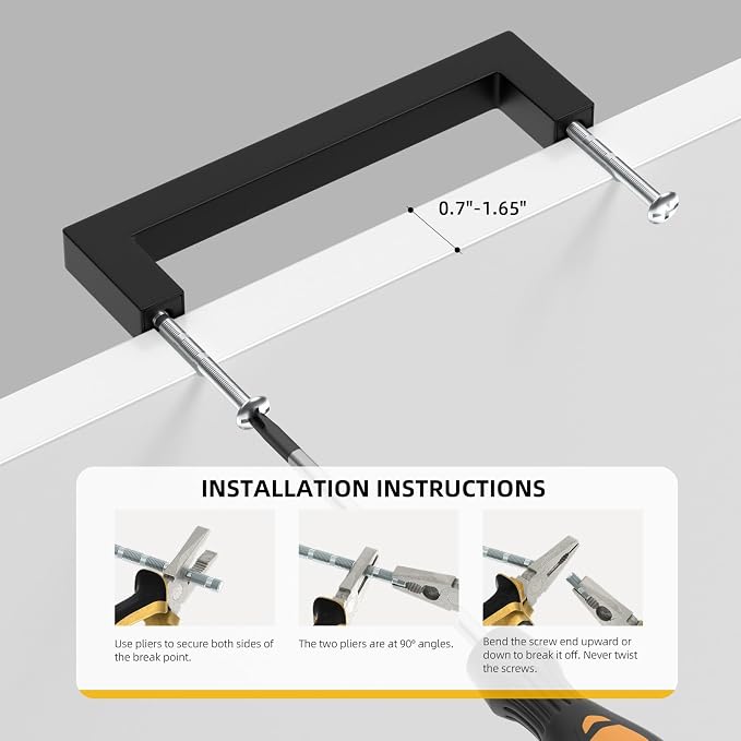 goldenwarm 45Pack 8INCH Matte Black Cabinet Pulls Kitchen Hardware, 204mm - Image 5