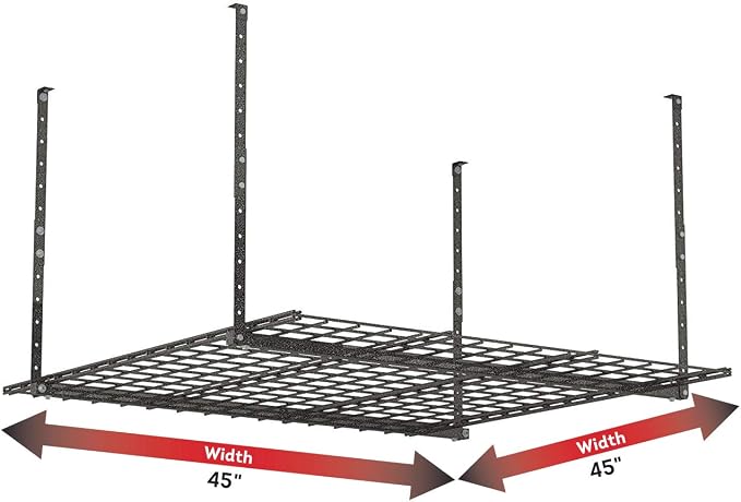 00625 45-Inch x 45-Inch Overhead Steel Garage Storage System & Rack, Hammertone - Image 4