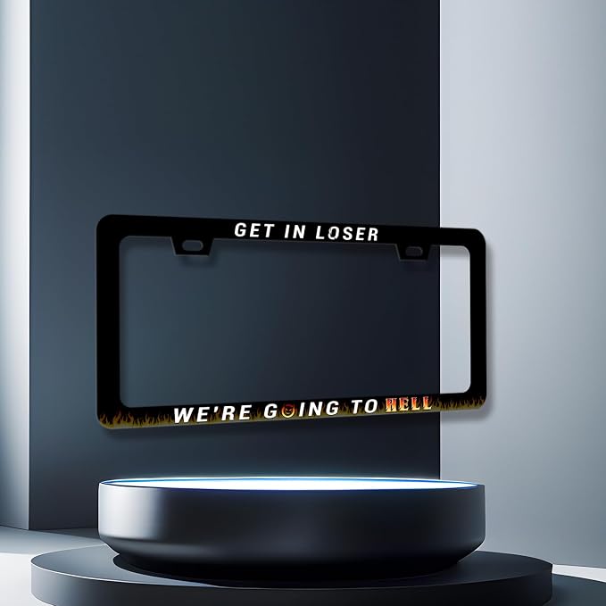 Get in Loser We're Going to Hell License Plate Frame Jesus License Plate Frames - Image 3
