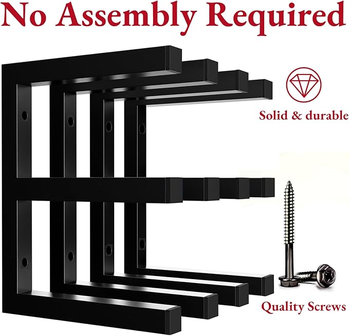 Lumber Storage Rack Wall Mount, Heavy Duty Metal Wood Organizer - Image 3