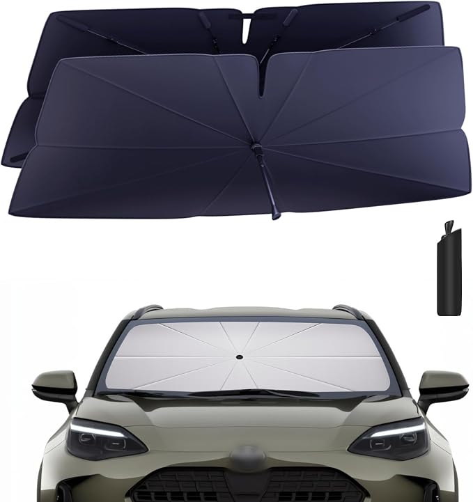 Windshield Sun Shade Umbrella for 2021-2025 Toyota Yaris Accessories: Custom by HIMUMOY