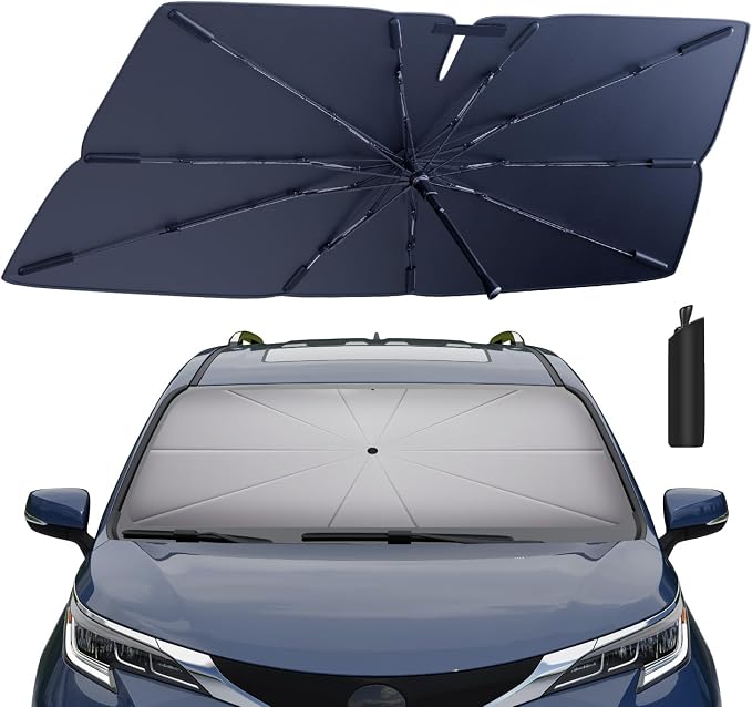Windshield Sun Shade Umbrella for 2021-2025 Toyota Sienna Accessories: Custom by HIMUMOY