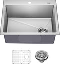KRAUS Fairlane 25-inch Drop In/Top Mount Single Bowl 18-Gauge Stainless Steel by KRAUS