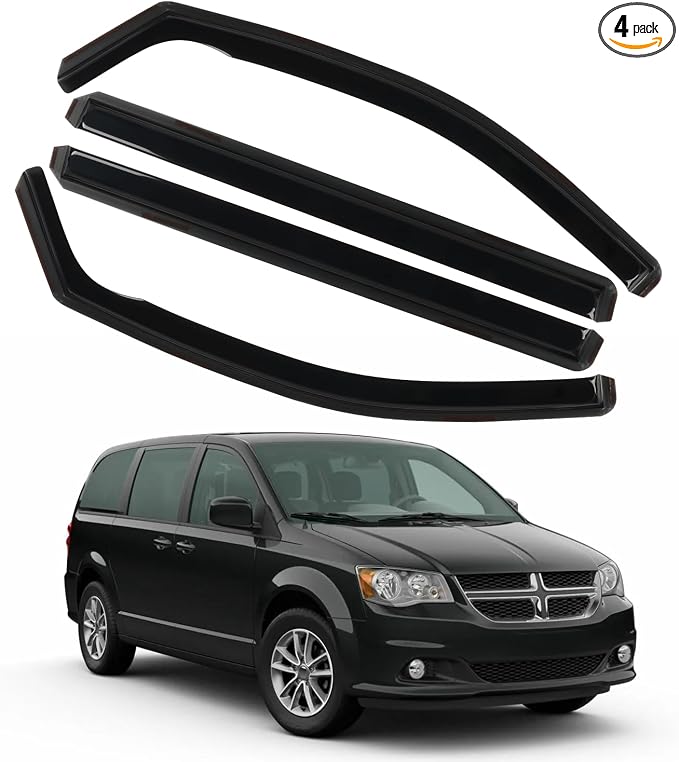 4PCS in Channel Rain Guards for 2008-2023 Dodge Grand Caravan, 2008-2016 by CHYKORLA