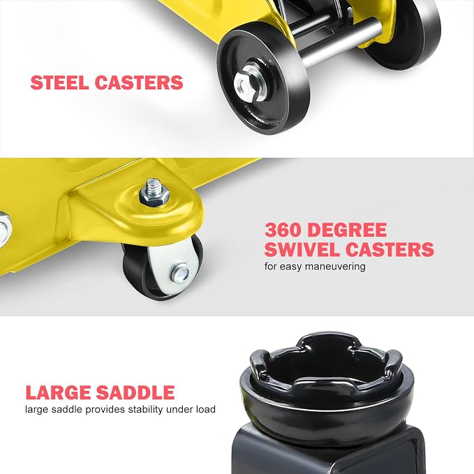 DNA MOTORING Low Profile Hydraulic Trolley Service/Floor Jack, 1.5 Ton Capacity - Image 4