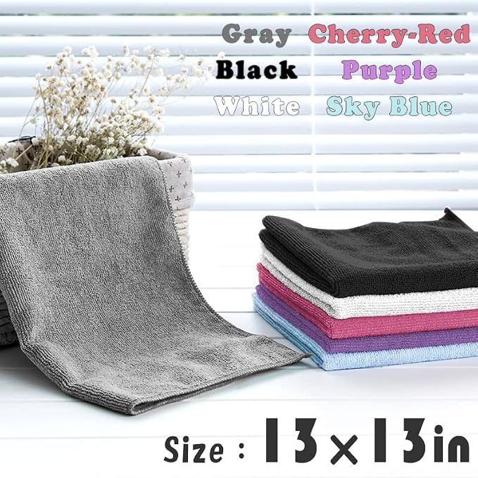 Microfiber Cleaning Cloth-50Pcs Ultra Soft Highly Absorbent Rags, Reusable - Image 5