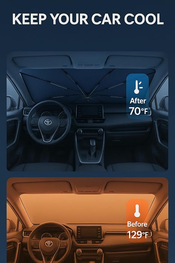 Proadsy Windshield Sun Shade Umbrella - Image 3