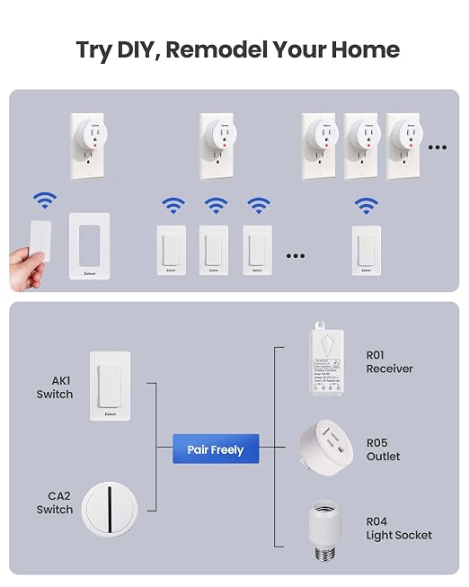 Remote Control Outlet Plug Switch, Buckle Design & Removable Wireless Light - Image 6