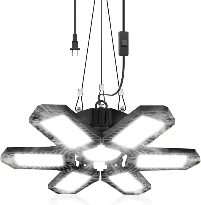 SEOBIOG Plug in Garage Light, 200W 20000LM Linkable Shop Light by SEOBIOG