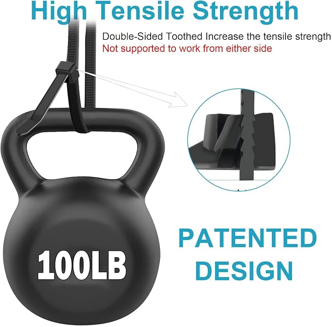 12 Inch Zip Ties Double Sided Toothed, 100 LBS Tensile Strength Heavy Duty - Image 4