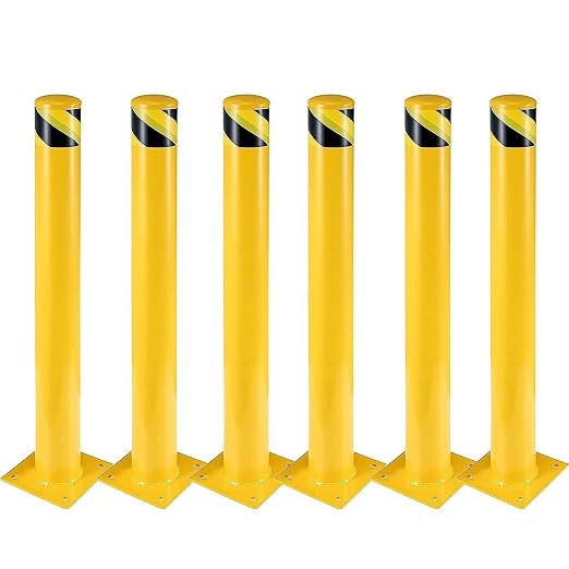 6Pcs Heavy Duty Safety Bollards, 4.5" Diameter Steel Pipe Bollard Post by Hipicute