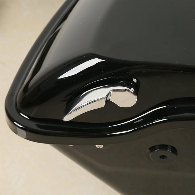 XFMT Vivid Black Motorcycle Saddlebags Hard Saddle Bags W/Black Latches & - Image 4