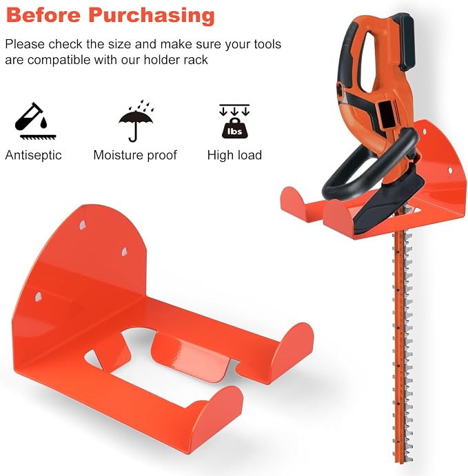 Weedeater Hanger, Trimmer Rack Heavy Duty Wall Mount - Image 6