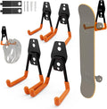 Skateboard Hooks 4-Pack Utility Small Heavy Duty Holder Garage Storage Wall by Wallavant