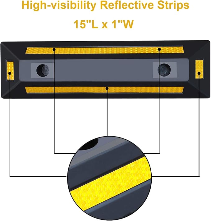 2 Pack Rubber Parking Guide Blocks Heavy Duty Wheel Stop Stoppers - Image 6