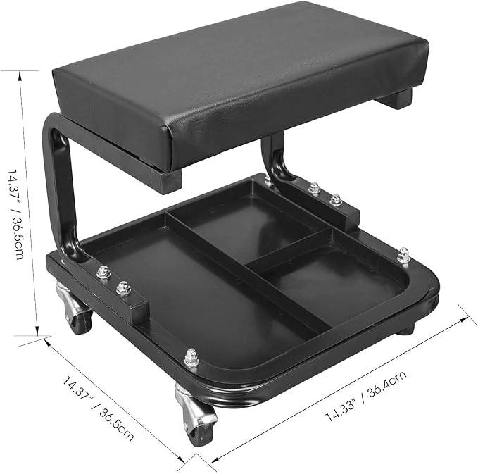 Torin ATR6300B-1 Rolling Creeper Garage/Shop Seat: Padded Mechanic Stool - Image 3
