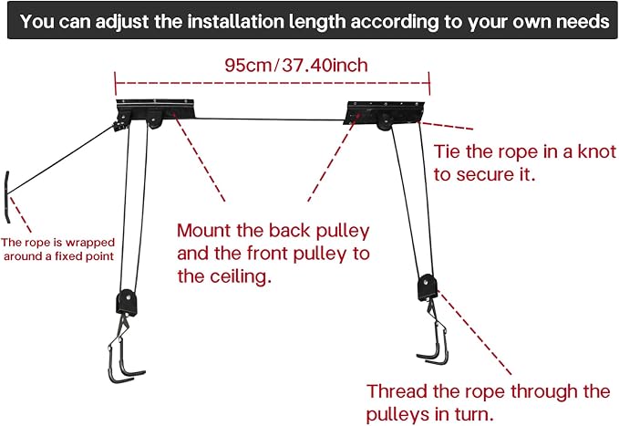 Cargo Box Ceiling Hoist – Garage Pulley Lift System - Image 4