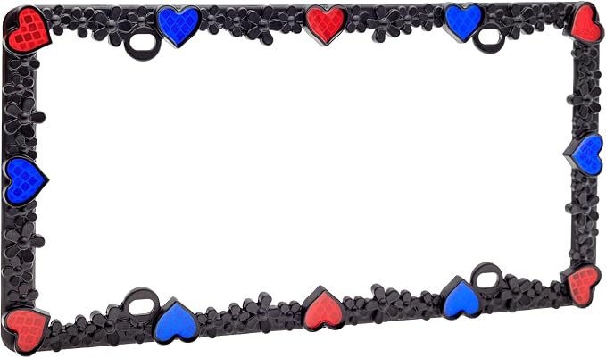 Creathome 3D Daisy Heart License Plate Frame from Pure Zinc Alloy Metal Perfect - Image 6