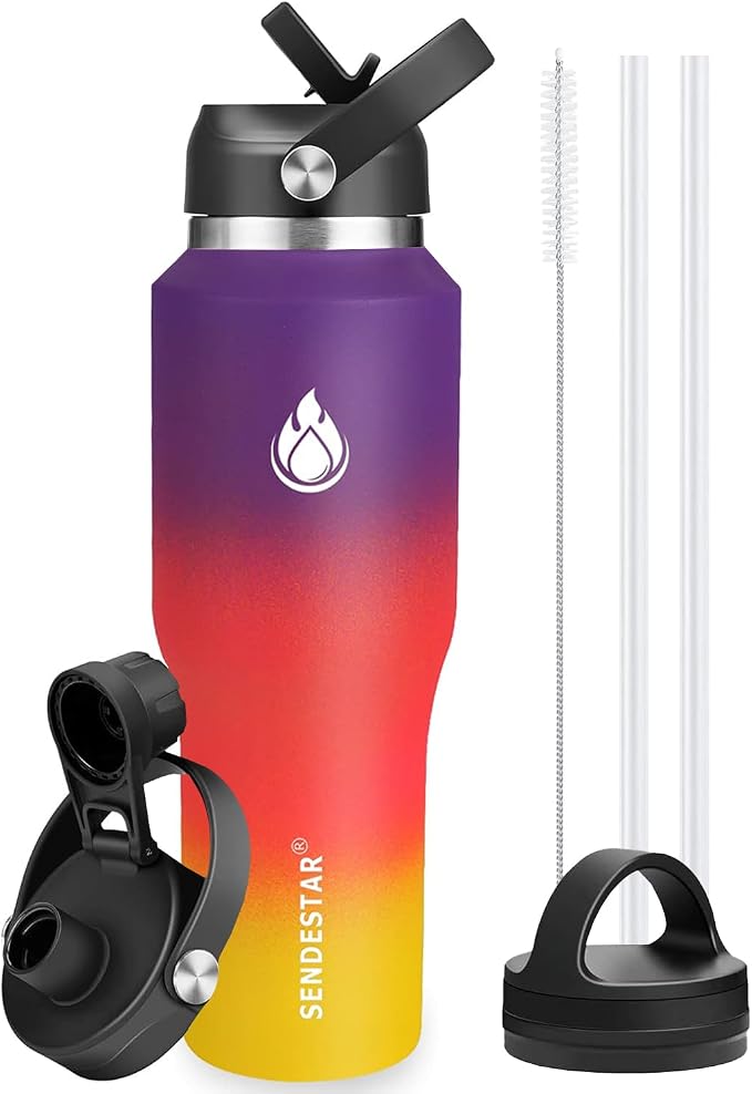 SENDESTAR 40oz Water Bottle Wide Mouth Stainless Steel Vacuum Insulated Double by Sendestar