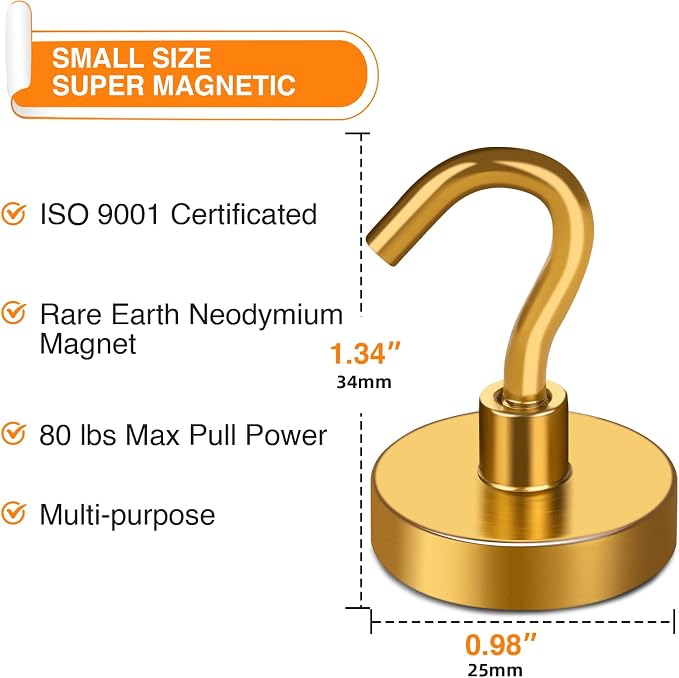 MIKEDE Magnetic Hooks, 80LB Heavy Duty Magnets - Image 3