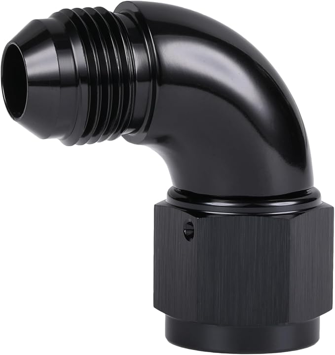 90 Degree 10AN Male to 10AN Female Swivel Full Flow Fitting Adapter Coupler - Image 5