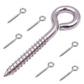 6-Pack 304 Stainless Steel Screw Eyes 3.2", Heavy Duty Screw in Eye Hooks Ring by ZUSFUL