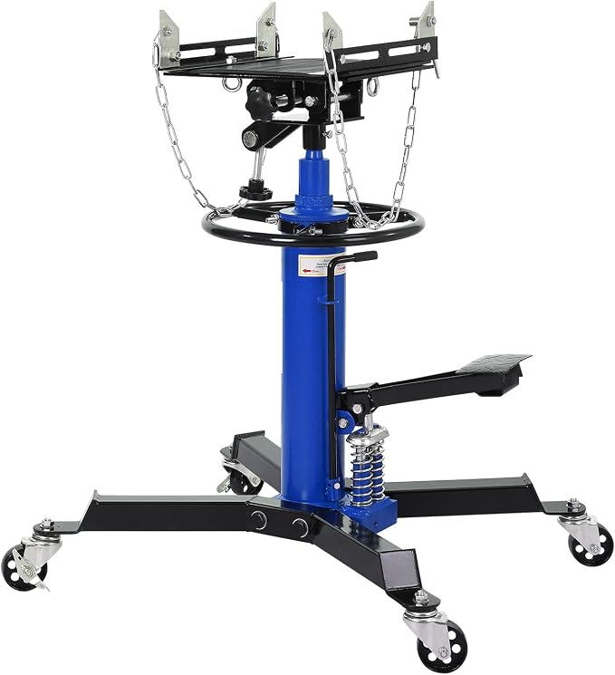 Transmission Jack with 2 Stage Hydraulic Ram, 1322 LBS Hydraulic Telescoping by Curtainboro